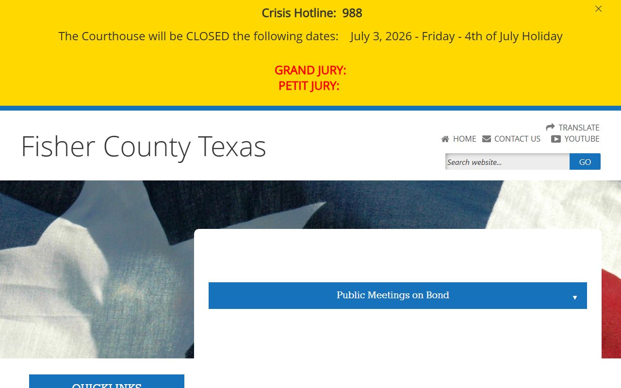 Fisher County Law Enforcement Center Jail project source for facility records